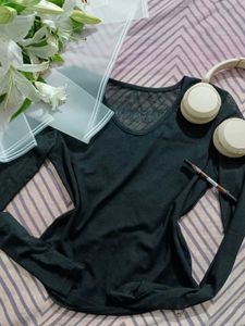 Chic Long Sleeve Mesh Top