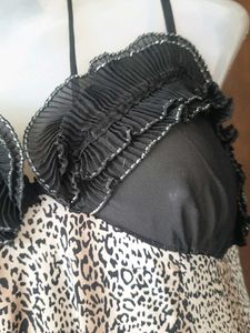 Sheer Leopard Print Babydoll Lingerie