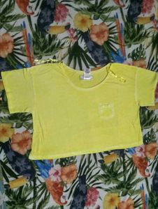 Yellow Cropped T-Shirt