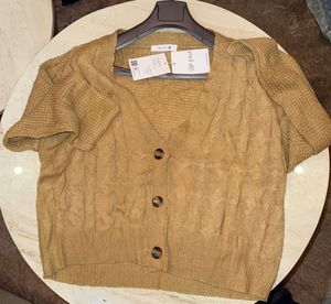 Tan Button-Down Cardigan