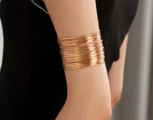 Elegant Gold Wire Cuff Bracelet