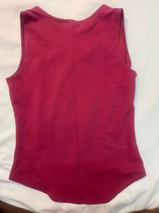 Pink V-Neck Sleeveless Top