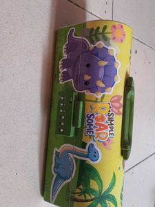 Dinosaur themed pencil box and the lock is 456