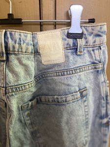 Zara Light Blue Mom Fit Denim High Waist