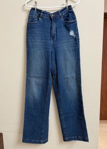 Women's Blue Wide Leg Jeans