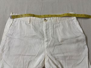Zara Men's White Linen Pants