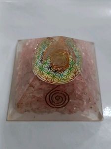 Rose Quartz &amp; Amethyst Mix Chakra Orgone Pyramid