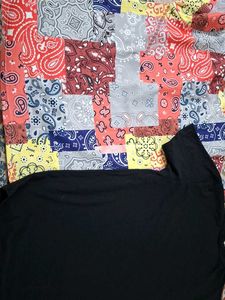 Patchwork &amp; Graphic Print T-Shirt Combo