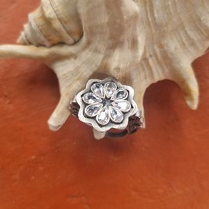 White And Green Stoned Silver Replica Rings