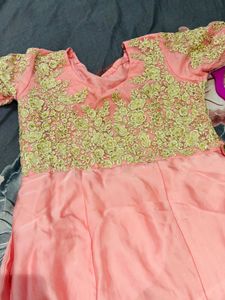 Elegant Embroidered Pink Ethnic Gown