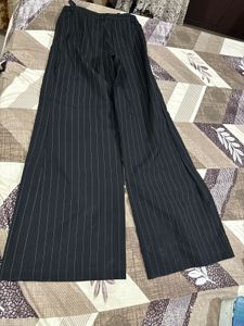 pair of  - Striped Wide Leg Pants
