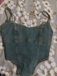Denim Corset Top