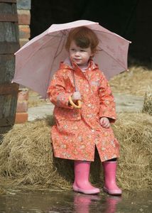 Cute Orange Cartoon Print Raincoat