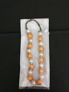 Ladoo Gopal Ji Moti Mala - yellow & White Stone