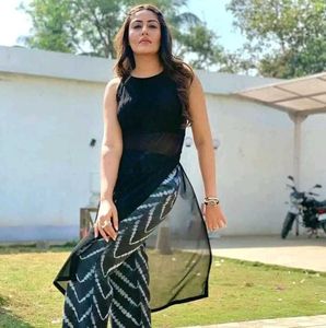 Stylish black pleated kurti with Tie-Dye palazzo s