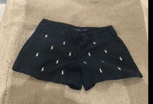 Ralph Lauren Navy Shorts with White Horse Print