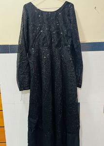 Elegant Black Sequin Party Dress