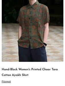 Printed Cotton Ajrakh shirt