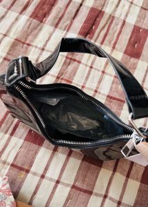 Chic Black Patent Shoulder Bag