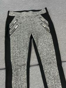Black &amp; Grey Zip Detail Pants