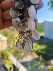 Boho Chic Cowrie Shell &amp; Coin Bangles
