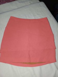 Coral Tiered Mini Skirt