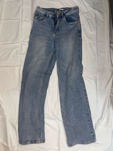 Stone Blue Korean Strechable Wide Legs Jeans