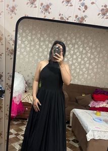 Elegant Black Halter Neck Maxi Dress❤️🎀🦋