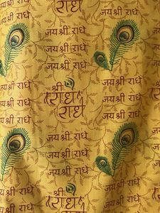 Yellow Kurta with Peacock Feather Print xxl