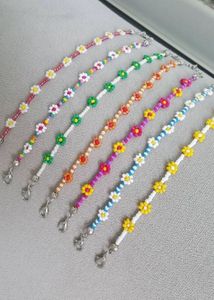 Colorful Beaded Flower Bracelets - pack of 3