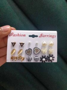 set of 9 pair ear studs and 2 beautiful pendants