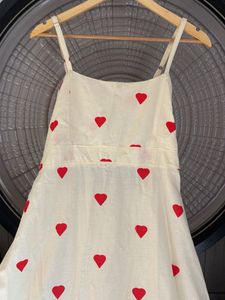 Cream Heart Print Maxi Dress