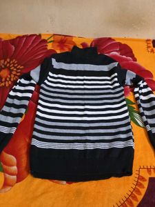 Striped Mock Neck Pullover