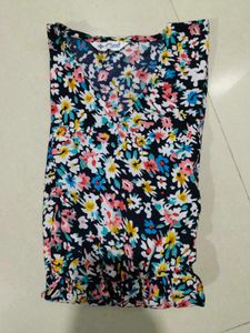 Floral Print V-Neck Mini Dress