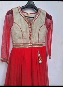 Elegant Red Anarkali