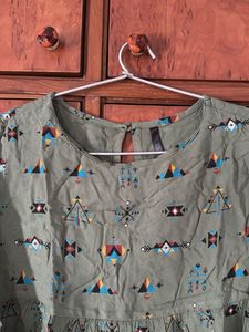 Green Printed top