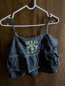 Boho Embroidered Crop Top