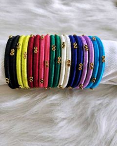 Colorful Thread Bangles (Pack Of 6) Or 3pair