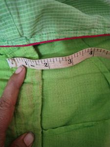 Light Green Saree with Pink &amp; Blue Blouse