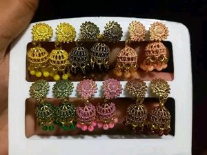 12 set of Trending oxidized jhumkas