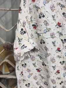 Mickey Mouse Print Button-Up Shirt