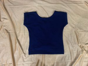 Chic Navy Blue Textured Top