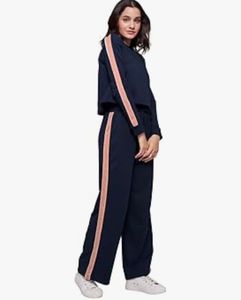 The souled store Navy Tracksuit Set with Stripes
