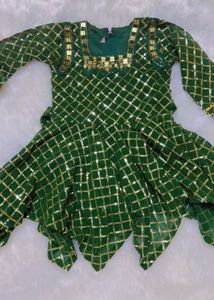 Kids Green &amp; Gold Kurta Set