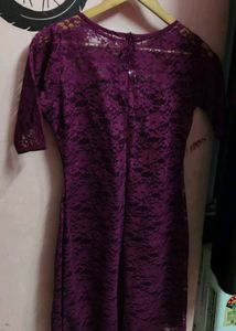 Elegant Purple Lace Dress