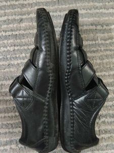 Men's Black Leather Sandals
