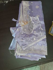 Elegant Lavender Saree with Blouse
