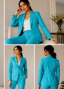 Chic Teal Blue 3-Piece Pantsuit 32 size