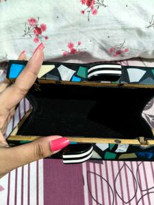 Wooden Mosaic Clutch Bag