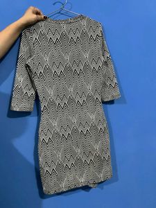 Monochrome Geometric Print Dress